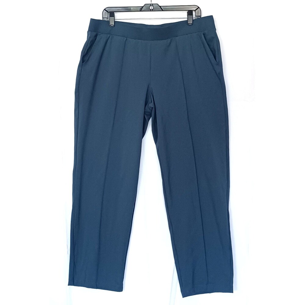 Mondetta Performance + Luxury Women’s XL Blue Pintuck Straight Leg Pull-On Pant